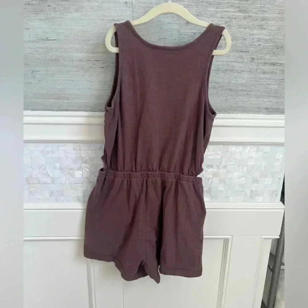 Gap kids girls xl 12 cutout romper shorts sleeveless peppercorn brown